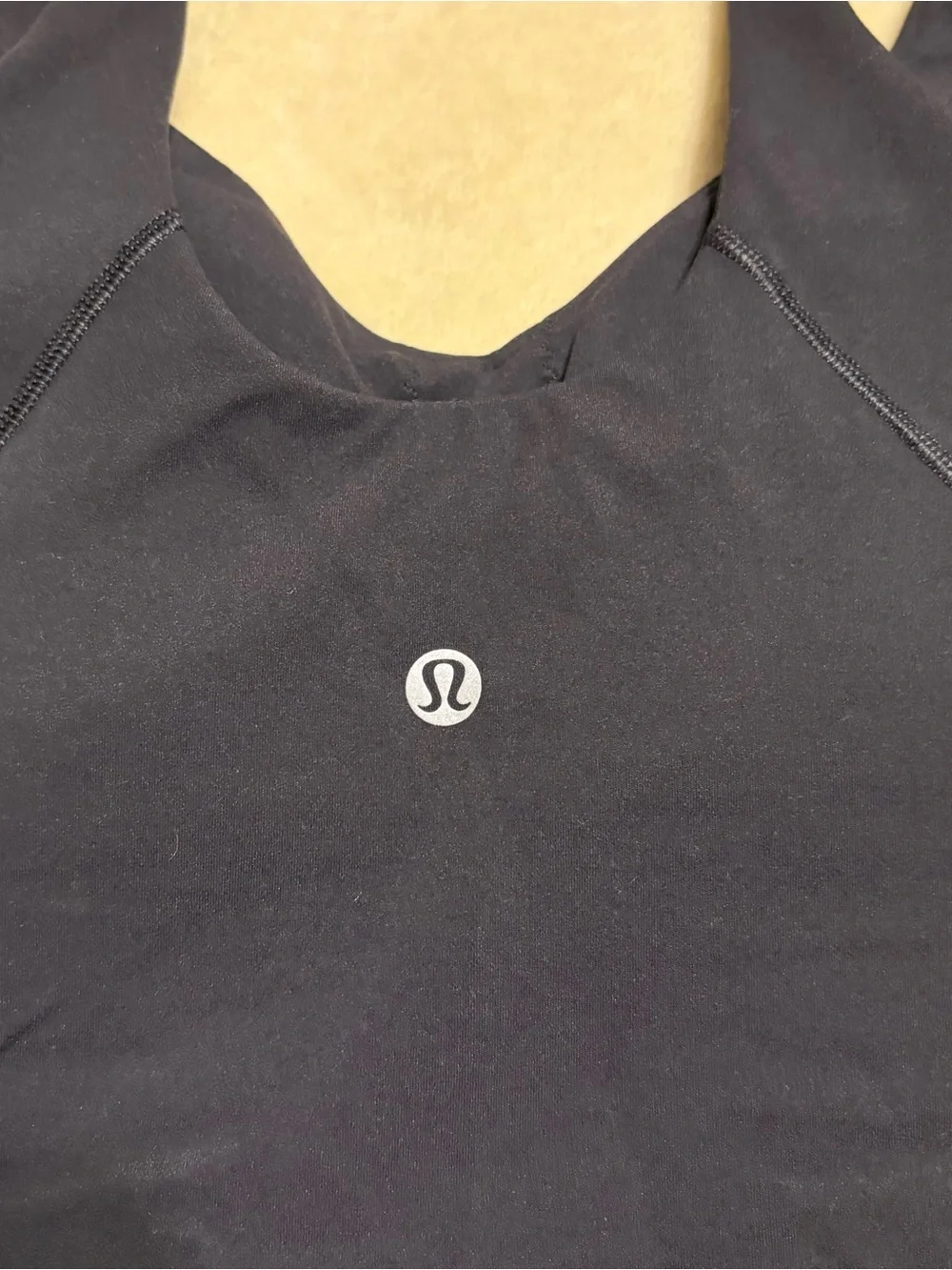 lululemon athletica Black Sports Bra with Green & Yellow BU Logo